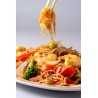 Fideos fritos con gambas. Dragón Oriental Restaurante chino Alcorcón